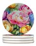 Peonies In Watercolor Large Sandstone Coasters Pack Of 4 Absorbent Round Coasters Decor Gifts For Men Or Women, 4 In, Multicolor_maomaolike.com