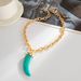 Salircon New Trendy Of Cow Horns Acrylic Pendant Metal Necklace For Women Female DIY Chain Link Jewelry Birthday Party_maomaolike.com