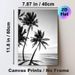 Beach Palm Tree Painting Poster, Monochrome Silhouetted Palm Trees On Sunlit Beach Poster, Provides Tranquil Coastal Atmosphere, Suitable For Living_maomaolike.com