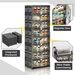 8 Tiers 16 Pairs Hard Plastic Shoe Storage Organizer Cabinet For Entryway, Large Stackable Collapsible Sneaker Shoe Box Organizer For Closet, Portable Folding Shoe Cabinet With Doors, Black_maomaolike.com