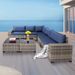 7-Piece Outdoor Patio Furniture Sets, All-Weather Wicker Rattan Sectional Sofa, Modern Two Glass Coffee Table And Washable Seat Cushion(Grey Blue)_maomaolike.com