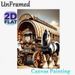 Horse & Ornate Carriage Painting Poster, Vintage Detailed Art Scene Poster, Delivers Rustic Nostalgic Vibe For Living Room, Bedroom_maomaolike.com