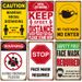 Vintage Tin Sign For Pandemic Awareness - Unframed Wall Art Warning To Wear Masks_maomaolike.com