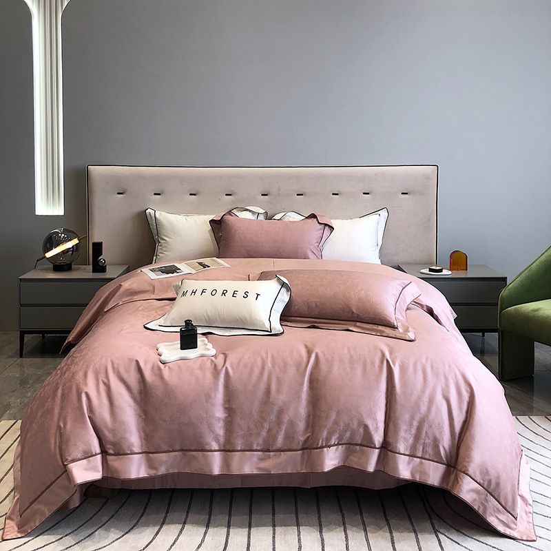 1 Australian 140s Jacquard Four-Piece Set 100% Pure Duvet Cover Long-Staple Cotton Bed Sheet High-End Bedding_maomaolike.com