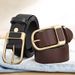 HOT Men's first-layer cowhide belt, simple, fashionable and trendy, gift-giving, genuine leather belt with copper buckle_maomaolike.com