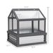 Raised Garden Flower Bed Kit With Greenhouse, Wooden Cold Frame Planter, 35.5" X 31.5" X 36", Gray_maomaolike.com