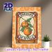 Orange Themed Painting Poster, Vintage Retro Label Style Citrus Poster, Vibrant Nostalgic Orange Branch Design, Ideal For Kitchen And Dining Room_maomaolike.com