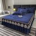 European Style Warm Velvet Quilted Lace Skirt Single Piece Winter Thickened Bed Cover Mattress Protector Non-Slip_maomaolike.com