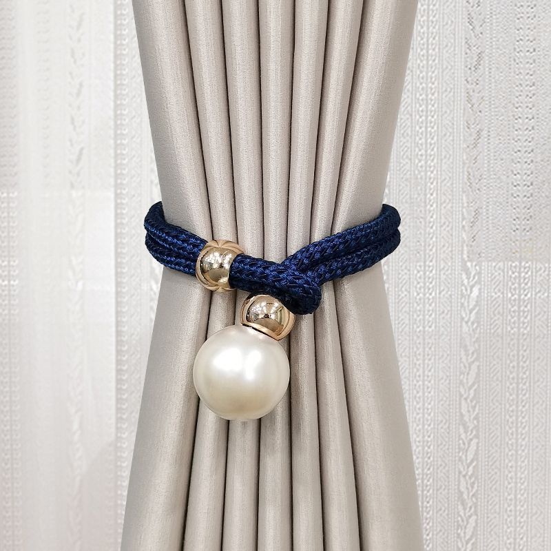 Creative Night Pearl Tiebacks Simple No-Installation Accessories Curtain Ties_maomaolike.com