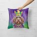 Wirehaired Pointing Griffon King Of Mardi Gras Throw Pillow Machine Washable, Indoor Outdoor Decorative Pillow For Couch, Bed Or Patio, 18Hx18W_maomaolike.com