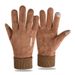 Men's autumn and winter suede gloves thick warm touch screen outdoor cycling driving delivery non slip full finger gloves_maomaolike.com