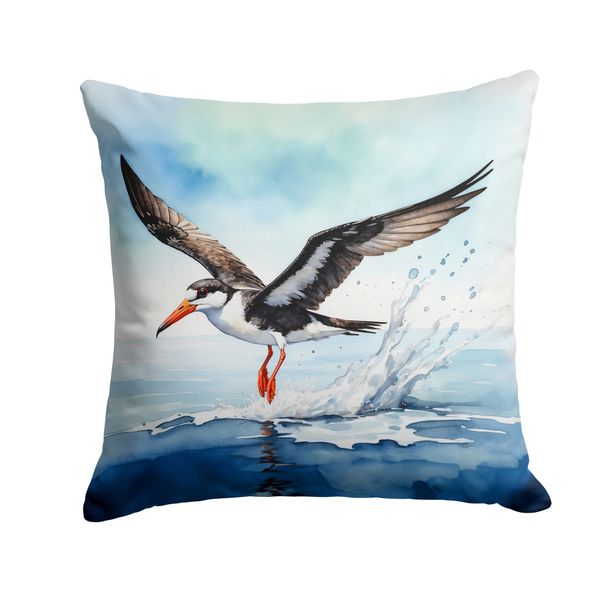 Black Skimmer Throw Pillow Machine Washable, Indoor Outdoor Decorative Pillow For Couch, Bed Or Patio, 14Hx14W_maomaolike.com