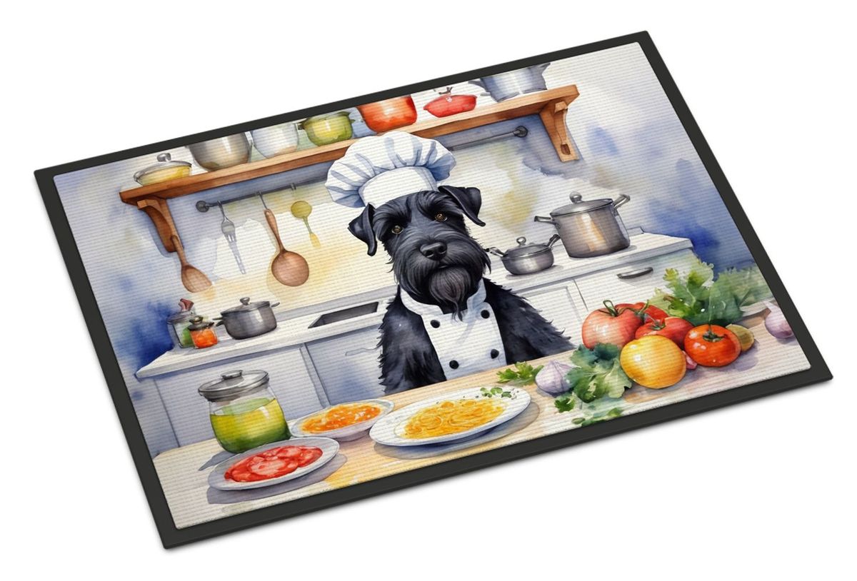 Giant Schnauzer The Chef Doormat Front Door Mat Indoor Outdoor Rugs For Entryway, Non Slip Washable Low Pile, 24H X 36W_maomaolike.com
