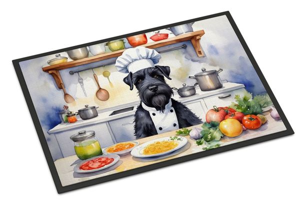 Giant Schnauzer The Chef Doormat Front Door Mat Indoor Outdoor Rugs For Entryway, Non Slip Washable Low Pile, 24H X 36W_maomaolike.com