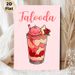 Falooda Themed Painting Poster, Soft Pink Cartoon Style Layered Falooda Drink Poster, Vibrant Cute Design Ideal For Dining Room And Kitchen Decor_maomaolike.com