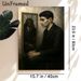 Man & Insect Mirror Reflection Painting Poster, Gloomy Surrealist Dark-toned Poster, Thought-provoking Introspective Artwork Suitable For Home Study_maomaolike.com