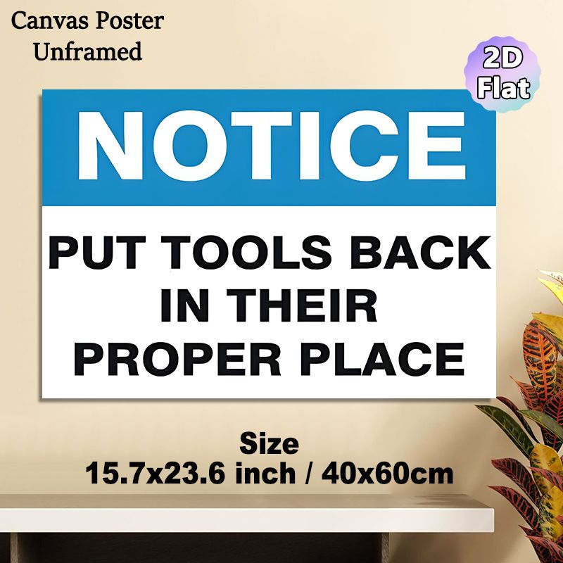Tool Organization Notice Painting Poster, Bold Clear Typographic Poster, Reminds Users To Return Tools To Proper Spots, Ideal For Workshop And Garage_maomaolike.com
