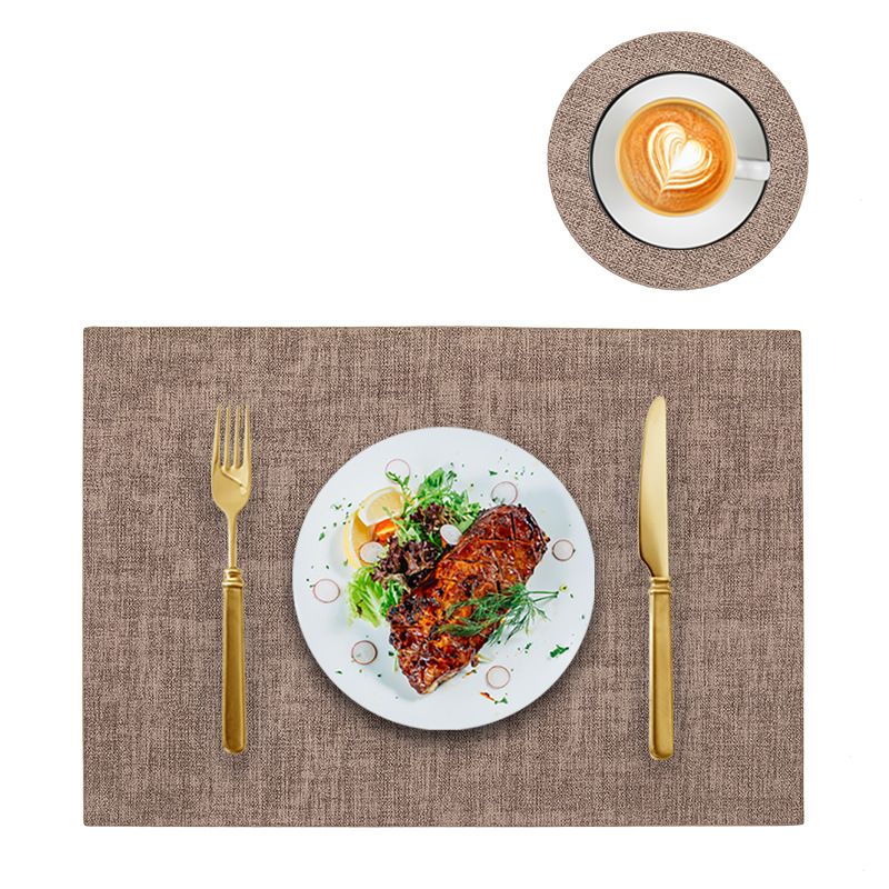 Placemats Set (6-Piece) - Waterproof & Heat-Resistant Table Mats (Leather-Look Oil-Proof Non-Slip Square Design For_maomaolike.com
