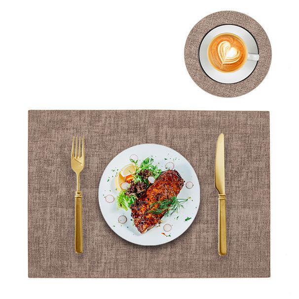 Placemats Set (6-Piece) - Waterproof & Heat-Resistant Table Mats (Leather-Look Oil-Proof Non-Slip Square Design For_maomaolike.com