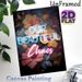 "Our Beautiful Chaos" Tropical Hibiscus Floral Painting Poster, Dark-toned Vibrant Floral With Neon Lettering Poster, Stylish Decorative Artwork Ideal_maomaolike.com