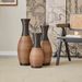 Set Of 3 Designer Floor Vases, Large Vases For Home Decor Flooring, Artificial Rattan Floor Vases, Brown Floor Vases For Living Rooms Or Corridors_maomaolike.com
