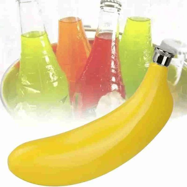 Banana Flask, Stainless Steel Whiskey Liquor Alcohol Bottle 5oz Portable Pocket Hip Flask With Funnel_maomaolike.com