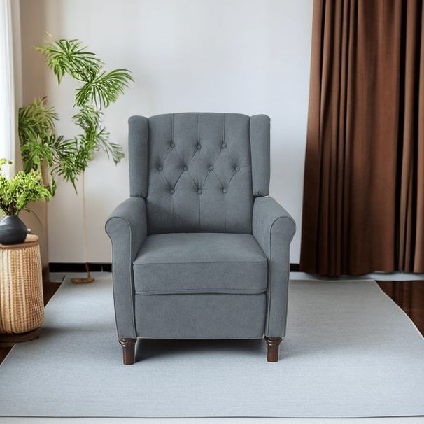 Redde Boo New Design Classic Dark Gray Waterproof Fabric Living Room Pull Button Sofa, High Back Manual Recliner Chair Cinema Home Theatre Cozy Recliner Sofa_maomaolike.com