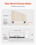 Undermount Drawer Slides 24 Inch Under Stair Cabinet Rails 260 LB Load_maomaolike.com