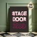 Stage Door Themed Painting Poster, Grunge Style Typography Poster, Bold Distressed Light Pink Lettering With Bright Pink Arrows, Suitable For Theater_maomaolike.com