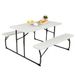 Indoor And Outdoor Folding Picnic Table Bench Set With Wood-like Texture_maomaolike.com
