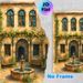 Mediterranean Courtyard Painting Poster, Soft Watercolor Style Charming Courtyard With Fountain & Vine Pergola Poster, Warm Tranquil Decor Ideal For_maomaolike.com