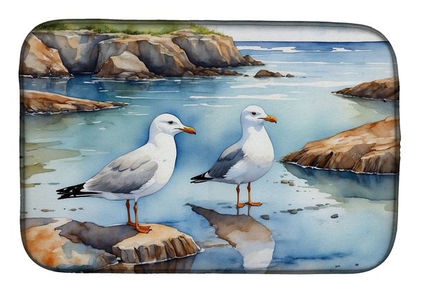 Gulls Scavenging Dish Drying Mat Absorbent Dish Drying Mat Pad For Kitchen Counter Dish Drainer Mat For Countertop, 14 X 21", Multicolor_maomaolike.com