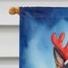 German Shepherd Christmas Reindeer House Flag Large Porch Sleeve Pole Decorative Outside Yard Banner Artwork Wall Hanging, Polyester, House Size, Multicolor_maomaolike.com