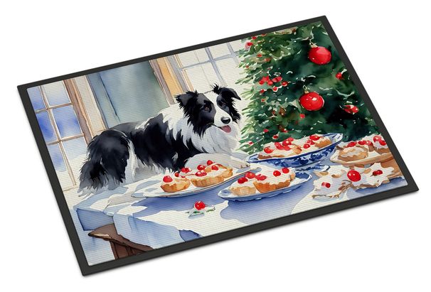 Border Collie Christmas Cookies Doormat Front Door Mat Indoor Outdoor Rugs For Entryway, Non Slip Washable Low Pile, 24H X 36W_maomaolike.com