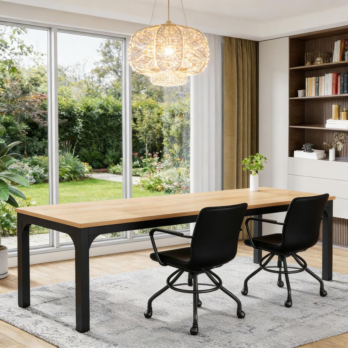 Extra Long Computer Desk, Rectangle Executive Desk Conference Table_maomaolike.com