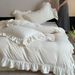 Fleece-Lined Thickened Autumn Winter Warm Milk Velvet Four-Piece Set Double-Sided Coral Fleece Duvet Cover Bed Sheet French Ruffle_maomaolike.com