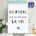 French Brother Friendship Quote Painting Poster, Soft-toned Minimalist Typography Poster, Warm Sibling-themed Decor Suitable For Bedroom, Living Room_maomaolike.com