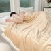 New Cross Border Double Layer Beibei Jacquard Shu Cotton Lambskin Sofa Cover Knitted Velvet Blanket Camel_maomaolike.com