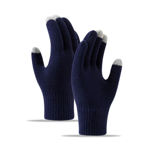 Touch screen gloves, cycling, skiing, fitness, autumn and winter warmth, knitted yarn gloves_maomaolike.com