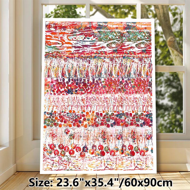 Abstract Art Painting Poster, Vibrant Layered Splatter & Dot Abstract Poster, Eye-catching Artistic Decor Ideal For Living Room, Office_maomaolike.com