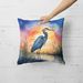 Blue Heron Setting Sun Throw Pillow Machine Washable, Indoor Outdoor Decorative Pillow For Couch, Bed Or Patio, 18Hx18W_maomaolike.com