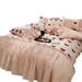 French All-Cotton Brushed Heart Bedding For Girls, Pure Cotton Edge Duvet Cover, Princess Style Bed Sheet Set_maomaolike.com