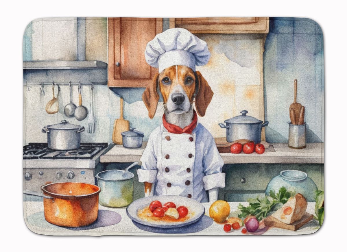 English Foxhound The Chef Memory Foam Kitchen Mat Machine Washable Anti-Fatigue Mat Cushion Comfort Bath Mat Or Kitchen Rug_maomaolike.com