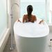 Floor Mount Bathtub Faucet Freestanding Tub Filler Brushed Nickel Standing High Flow Shower Faucets With Handheld Shower Mixer Taps Swivel Spout_maomaolike.com
