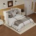 Wood Queen Cabinet Murpgy Bed With Storage Drawers For Guest Room,Hideaway Bed With White Rattan Design,Foldaway Bed Cabinet_maomaolike.com