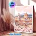 Florence Historic Cityscape Painting Poster, Soft-toned Pastel Illustrated Scenic Poster, Delicate Floral & Iconic Architecture Decor Ideal For Living_maomaolike.com