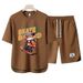 Men's Clothing 2024 Waffle Casual Summer Suit Men's Loose Teen Short sleeved T shirt Shorts Handsome Two piece Suit_maomaolike.com