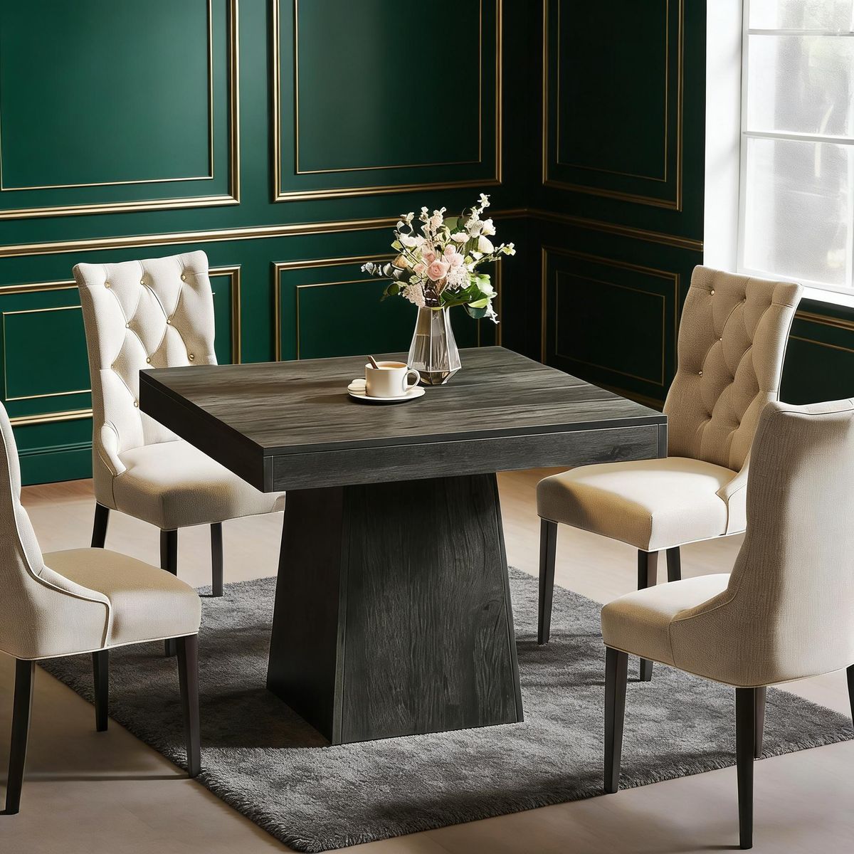 Dining Table, Square Farmhouse Kitchen Table Dinner Table_maomaolike.com