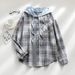 Women's Clothing autumn and winter new hooded sweatshirt buttoned casual shirt jacket_maomaolike.com