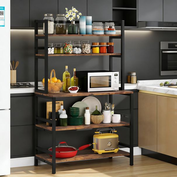 Kitchen Baker's Rack, 5-Tier Kitchen Utility Storage Shelf_maomaolike.com